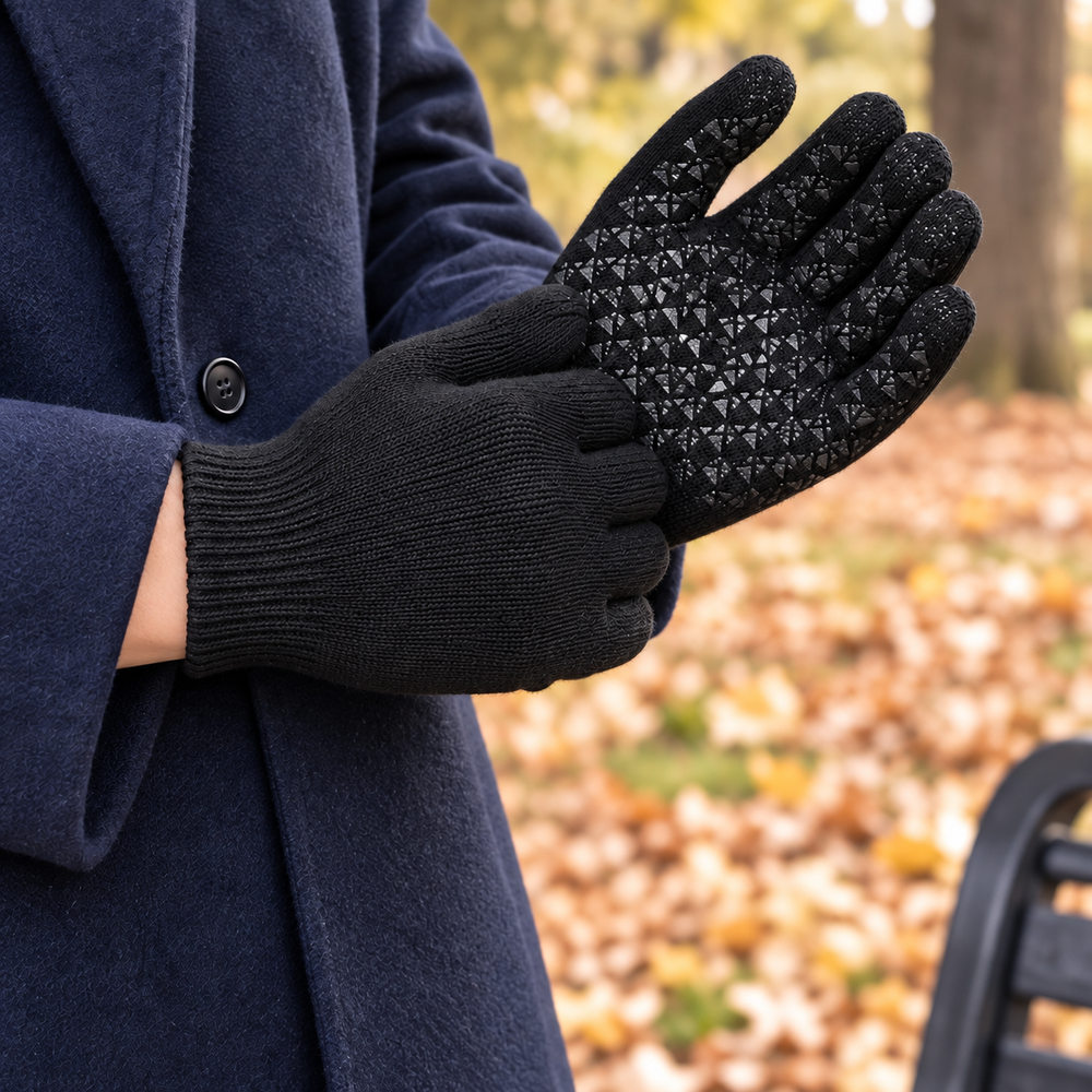 USB Heated Knitted Gloves – Touchscreen & Non-Slip Grip