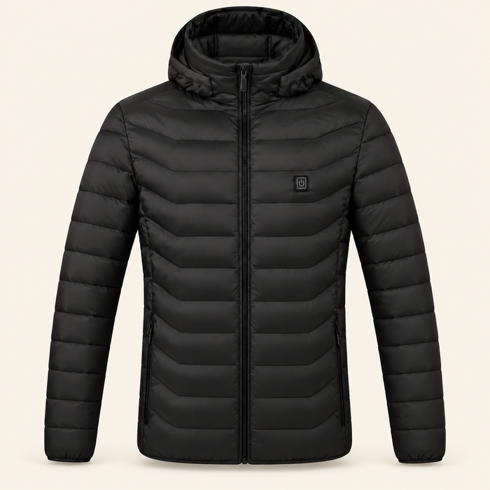 USB Heated Hooded Jacket — 2 Heating Zones, 3 Settings