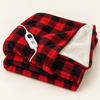 Red Check Sherpa Heated Throw – 6 Heat Settings & Timer