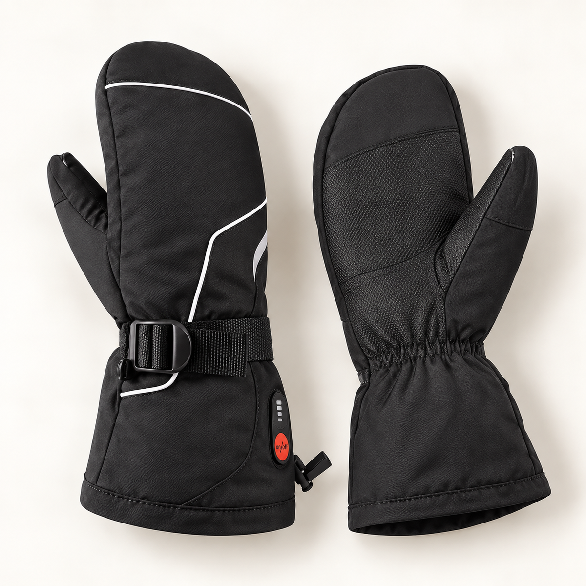 Rechargeable Heated Ski Mittens – 3 Heat Settings & Batteries