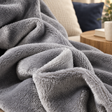 Grey Flannel Heated Throw – 6 Heat Settings & Timer