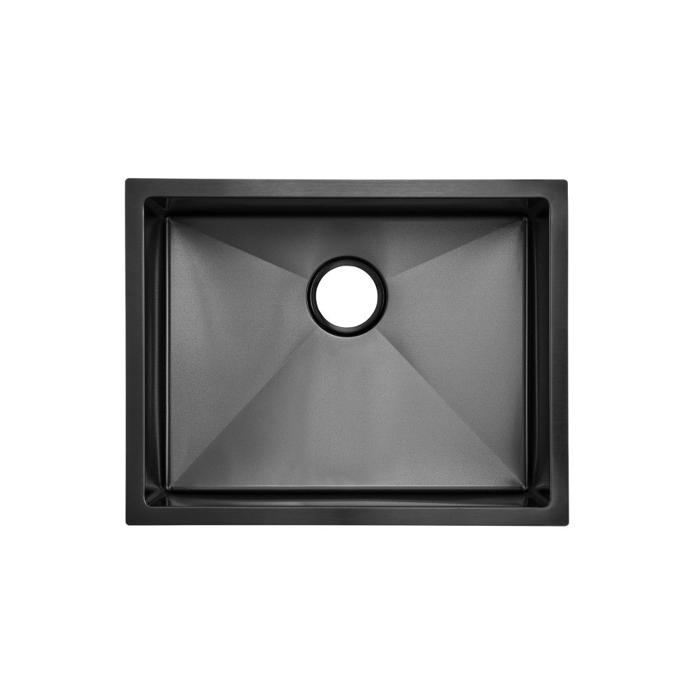Rivage 58,4 × 45,7 cm acier inoxydable, simple Basin, Undermount évier de cuisine, noir