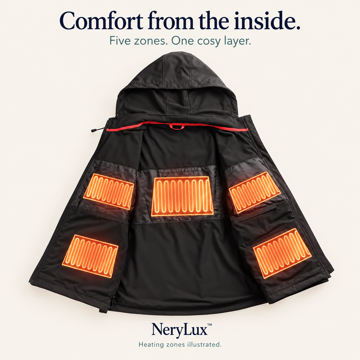 Men’s Heated Softshell Jacket – 5 Heating Zones