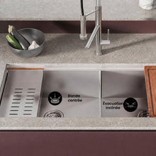 Rivage 114,3 × 48,3 cm Dual Basin Undermount Kitchen Workstation vasque