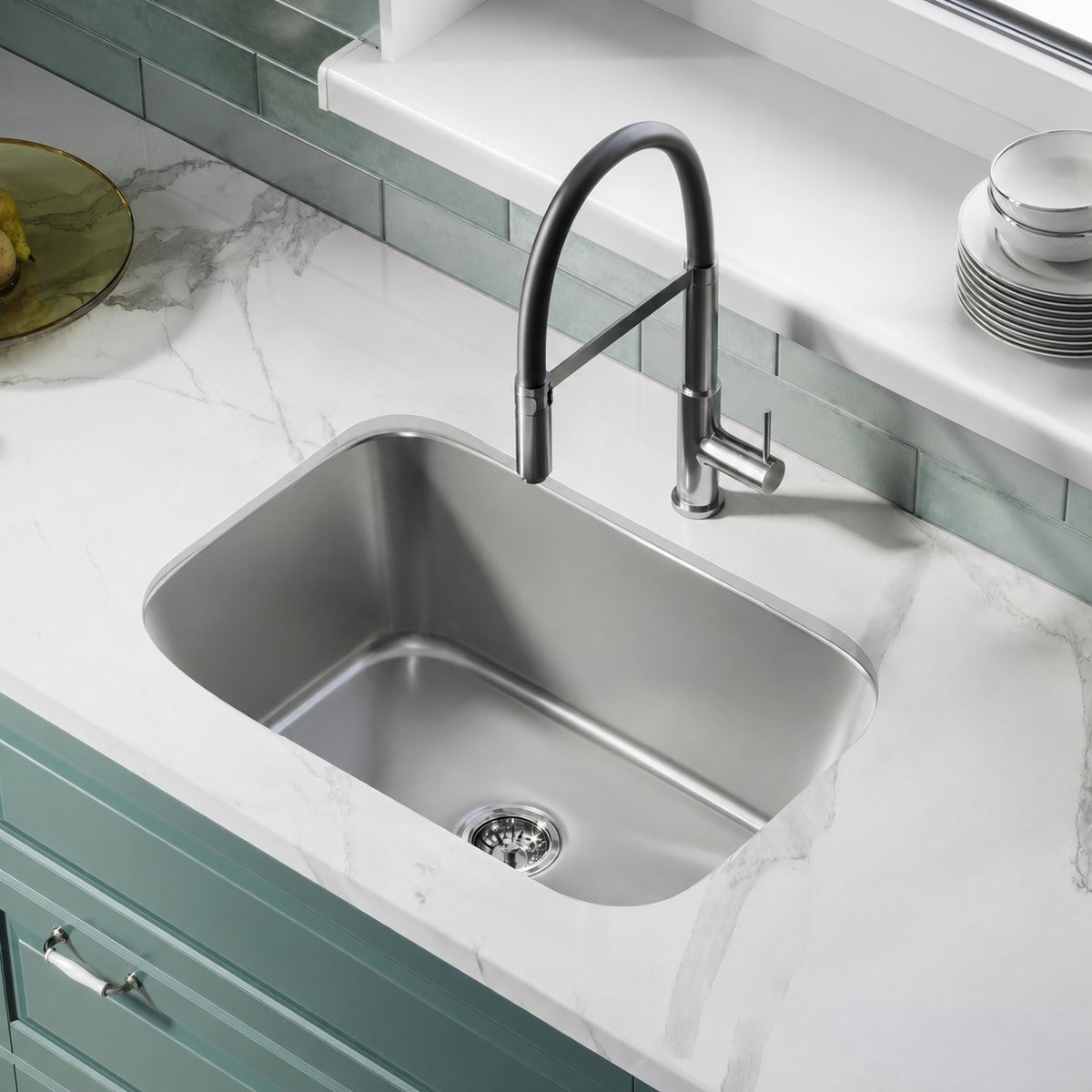 Toulouse 68,6 × 45,7 cm acier inoxydable, simple Basin, Undermount évier de cuisine