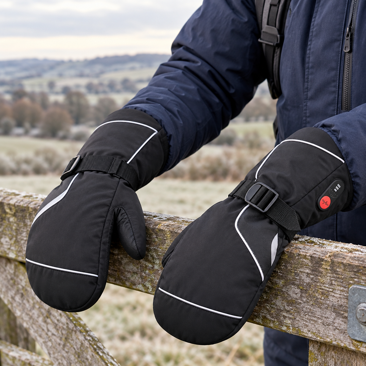 Rechargeable Heated Ski Mittens – 3 Heat Settings & Batteries