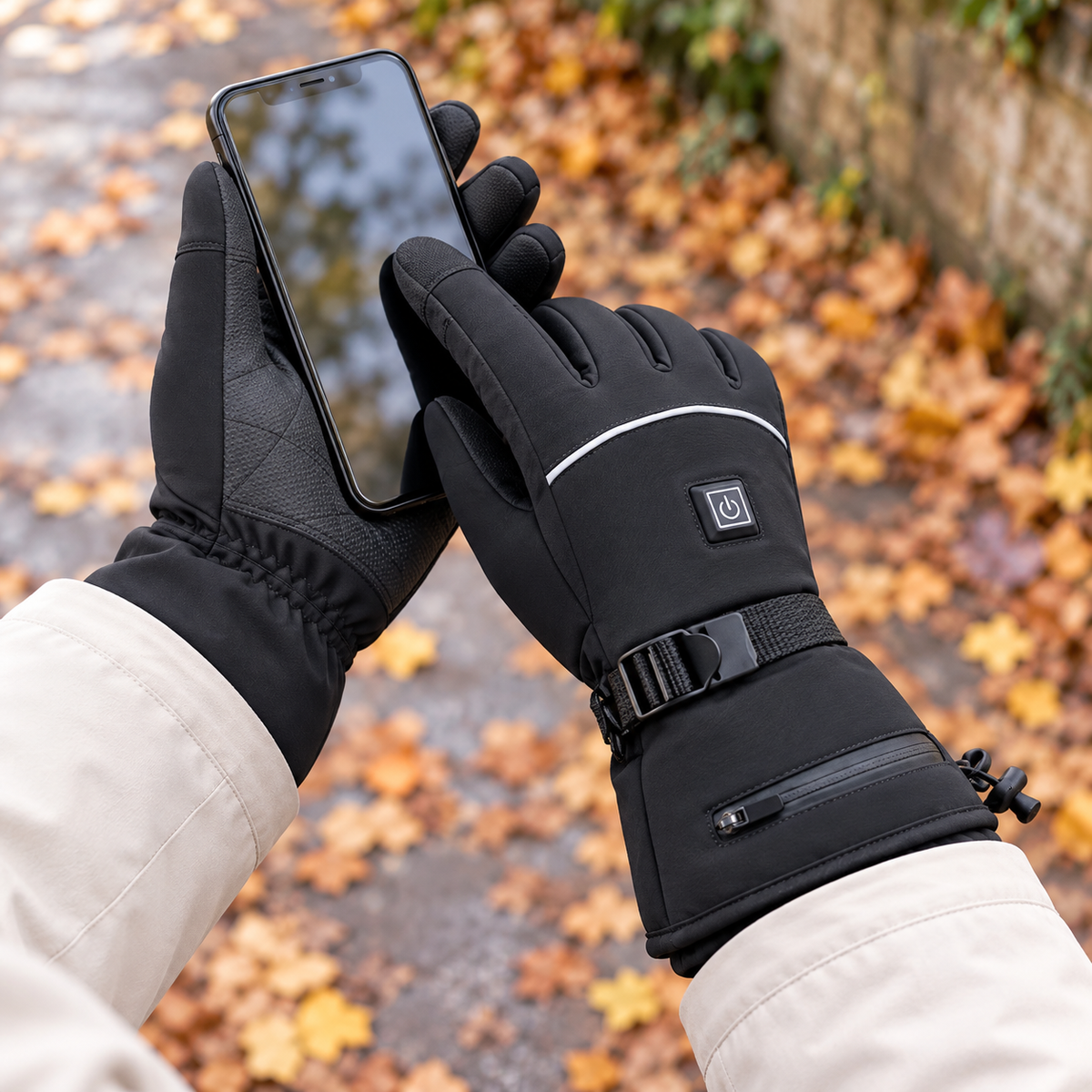 Electric Heated Winter Gloves – 3 Heat Settings, Black