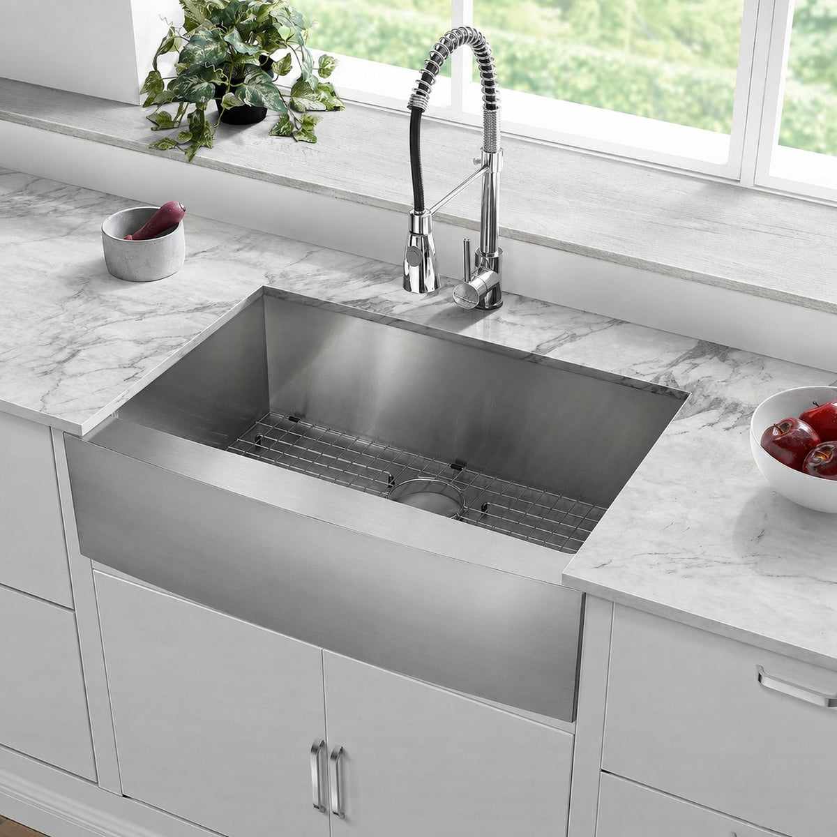 Rivage 76,2 × 53,3 cm acier inoxydable, simple Basin, Farmhouse évier de cuisine avec Apron