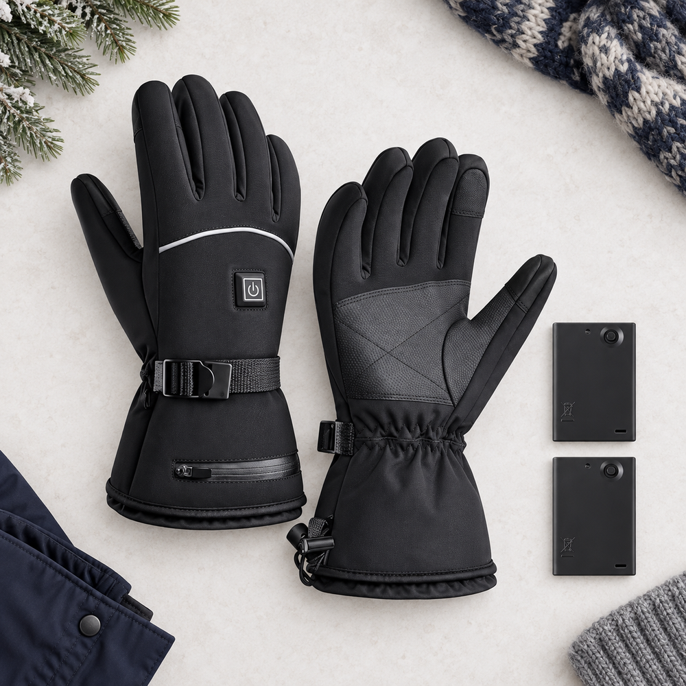 Electric Heated Winter Gloves – 3 Heat Settings, Black