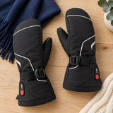 Rechargeable Heated Ski Mittens – 3 Heat Settings & Batteries