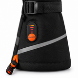 Close-up of the WASOTO WG002 heating control, grey cuff stripe and orange drawcord.