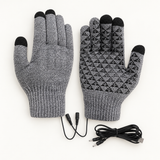 USB Heated Knitted Gloves – Touchscreen & Non-Slip Grip