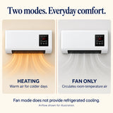 Wall-Mounted Fan Heater – 2000 W, Timer & Remote Control