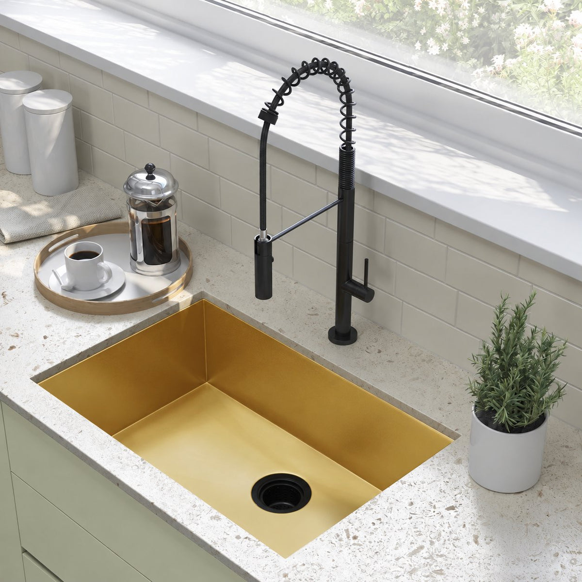 Rivage 58,4 × 45,7 cm acier inoxydable, simple Basin, Undermount évier de cuisine, or