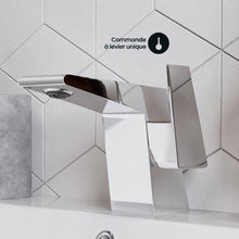 Carre monotrou, monocommande, mitigeur de lavabo – finition Chrome