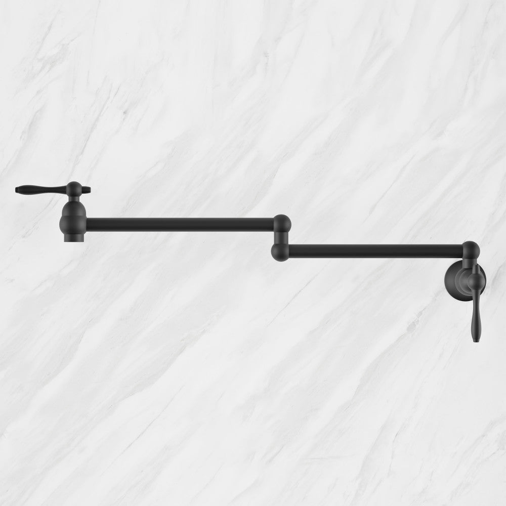 Plaisir Retractable mural Pot Filler robinet – finition noir mat