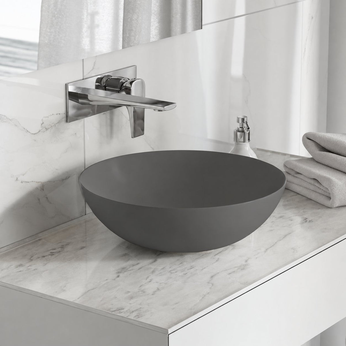 Classe 16 Color céramique vasque – finition gris mat