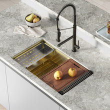 Tourner 81,3 cm 18 Gauge acier inoxydable Undermount évier de cuisine – finition or poli