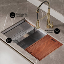 Rivage 81,3 × 48,3 cm simple Basin Undermount Kitchen Workstation vasque