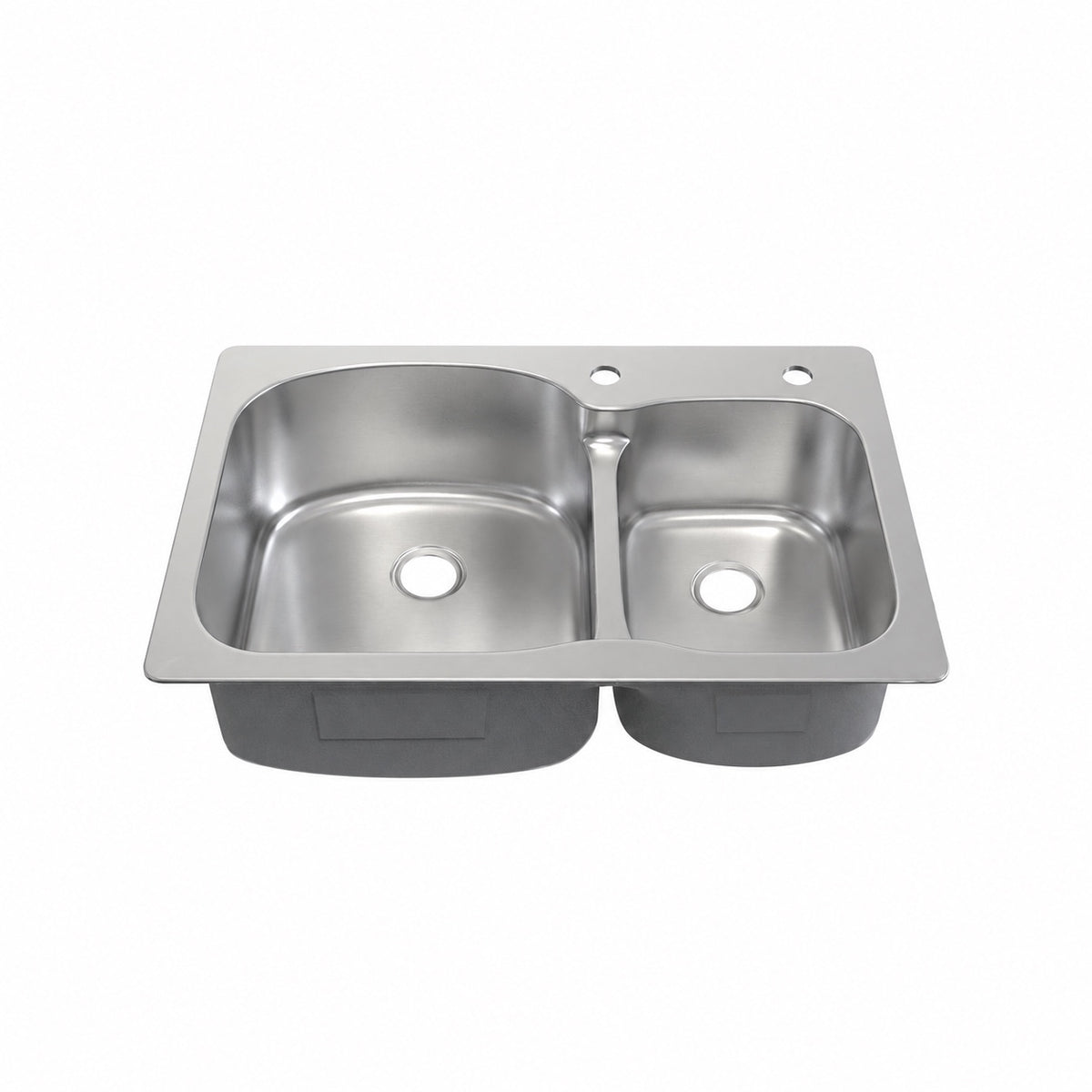 Ouvert 83,8 × 55,9 cm acier inoxydable, Dual Basin, Top-Mount évier de cuisine