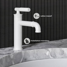 Avallon monotrou, monocommande Sleek, mitigeur de lavabo – finition blanc mat