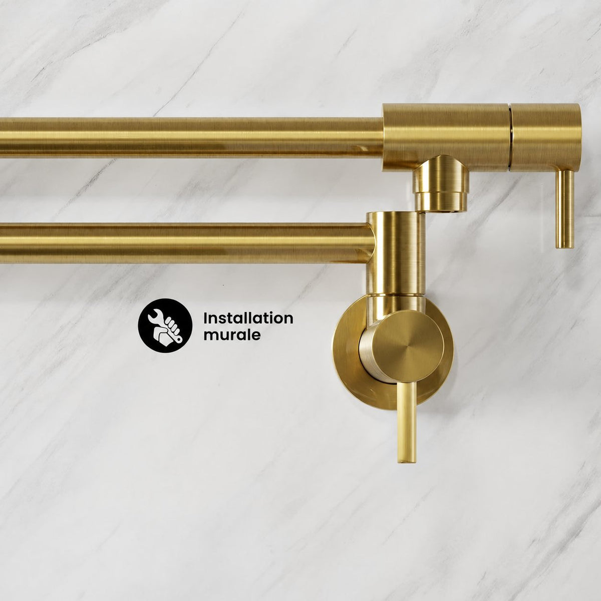Ivy Retractable mural Pot Filler – finition or brossé