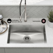 Tourner 66 × 45,7 cm acier inoxydable, simple Basin, Undermount évier de cuisine