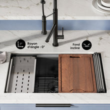 Tourner 76,2 × 48,3 cm acier inoxydable, simple Basin, Undermount Kitchen Workstation vasque – finition noir