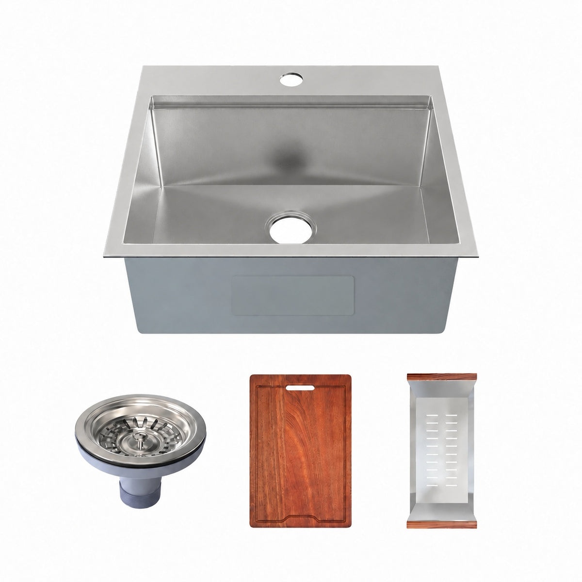 Ravi simple Basin 63,5 × 55,9 cm Topmount Kitchen Workstation vasque