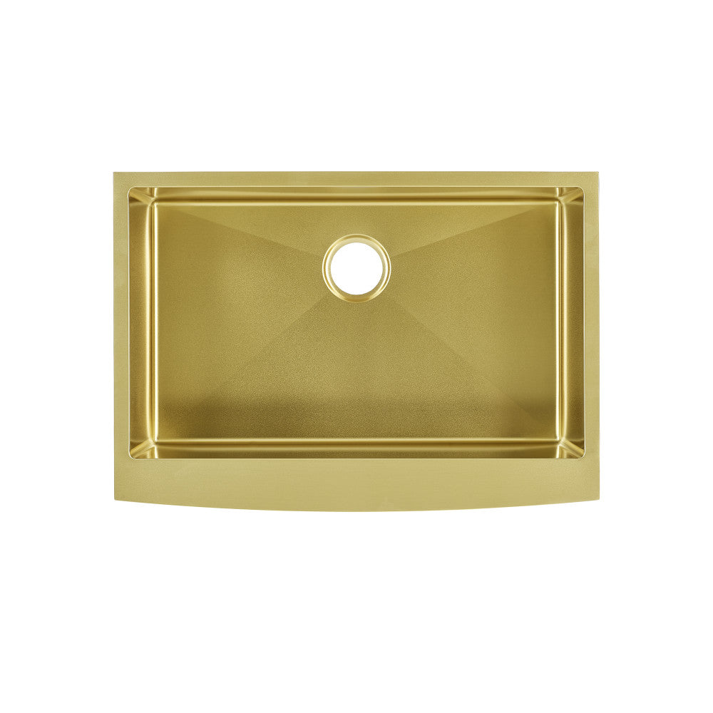 Rivage 76,2 × 53,3 cm acier inoxydable, simple Basin, Farmhouse évier de cuisine avec Apron – finition or