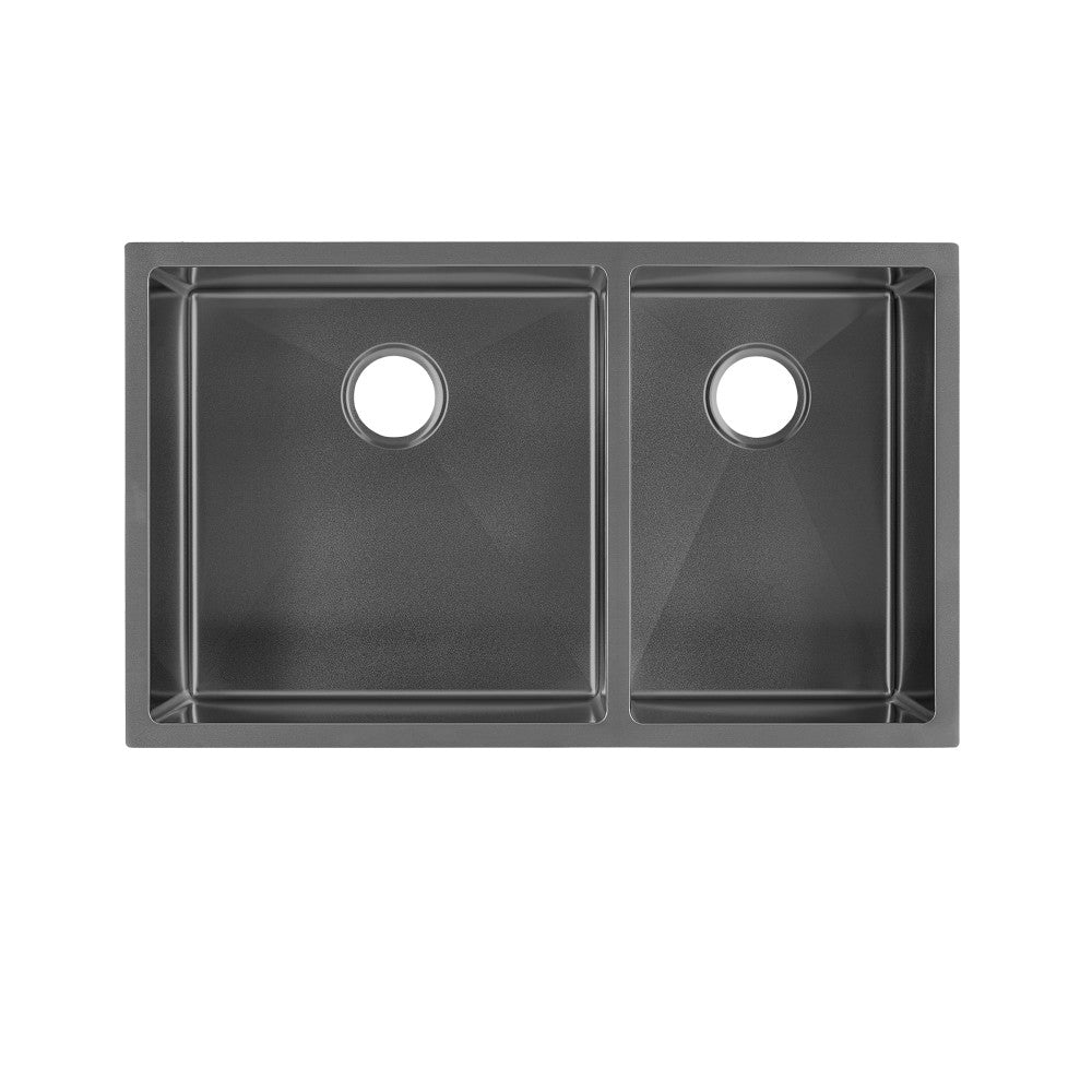 Rivage 83,8 × 50,8 cm acier inoxydable, Dual Basin, Undermount évier de cuisine – finition noir