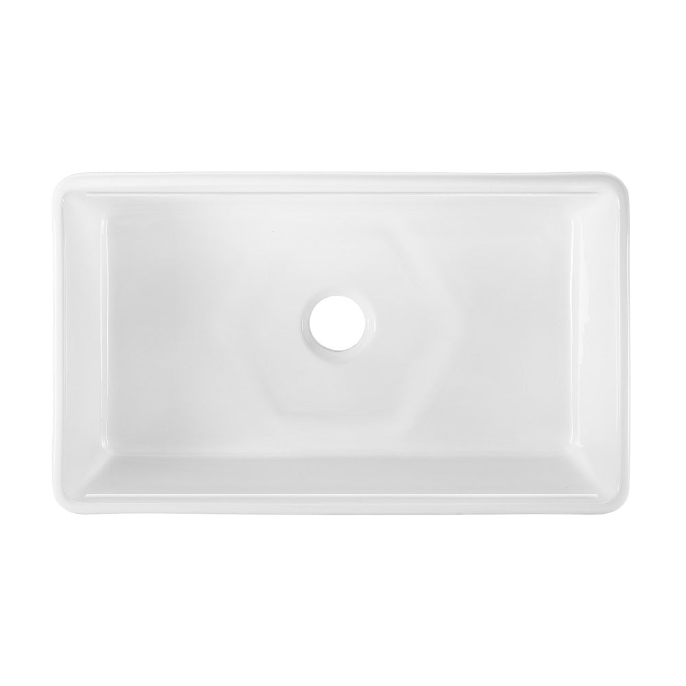 Elegance 83,8 cm x 50,8 cm simple Basin Fireclay Workstation évier de cuisine – finition blanc brillant