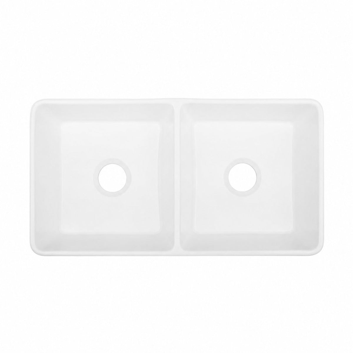 Delice 83,8 cm double Basin Fireclay Farmhouse évier de cuisine – finition blanc brillant
