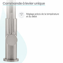 Troyes Poignée unique, Pull-Down mitigeur de cuisine – finition nickel brossé