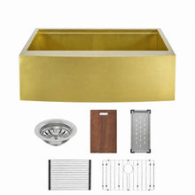 Tourner 83,8 × 55,9 cm acier inoxydable, simple Basin, Farmhouse Kitchen Workstation vasque avec Apron – finition or