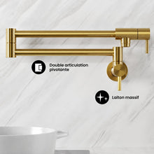 Ivy Retractable mural Pot Filler – finition or brossé