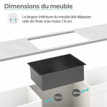 Rivage 58,4 × 45,7 cm acier inoxydable, simple Basin, Undermount évier de cuisine, noir