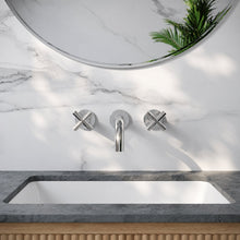 Ivy 20,3 cm. Widespread double Cross-Handle mural mitigeur de lavabo – finition chrome poli
