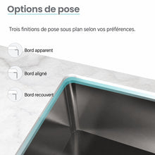 Rivage 81,3 × 48,3 cm acier inoxydable, simple Basin, Undermount évier de cuisine, noir