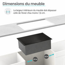 Rivage 81,3 × 48,3 cm acier inoxydable, simple Basin, Undermount évier de cuisine, noir