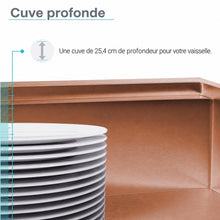 Tourner 76,2 × 48,3 cm acier inoxydable, simple Basin, Undermount Kitchen Workstation vasque – finition Rose or