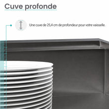 Tourner 76,2 × 48,3 cm acier inoxydable, simple Basin, Undermount Kitchen Workstation vasque – finition noir