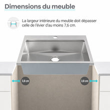 Ravi simple Basin 83,8 × 55,9 cm Topmount Kitchen Workstation vasque