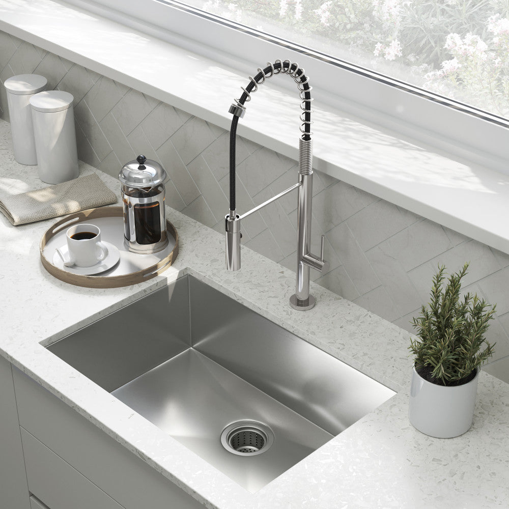 Tourner 66 × 45,7 cm acier inoxydable, simple Basin, Undermount évier de cuisine