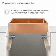 Rivage 83,8 × 53,3 cm acier inoxydable, simple Basin, Farmhouse évier de cuisine avec Apron – finition Rose or