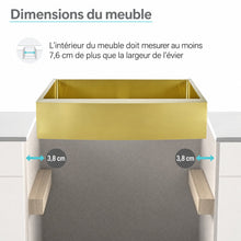 Rivage 91,4 × 53,3 cm acier inoxydable, simple Basin, Farmhouse évier de cuisine avec Apron – finition or