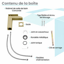 Concorde monotrou, monocommande, Waterfall mitigeur de lavabo – finition or brossé