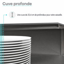 Tourner 83,8 × 55,9 cm acier inoxydable, simple Basin, Farmhouse Kitchen Workstation vasque avec Apron – finition noir