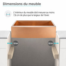 Tourner 83,8 × 55,9 cm acier inoxydable, simple Basin, Farmhouse Kitchen Workstation vasque avec Apron – finition Rose or