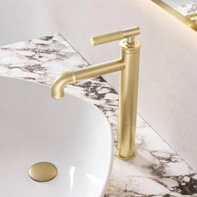 Avallon monotrou, monocommande Sleek, High Arc mitigeur de lavabo – finition or brossé